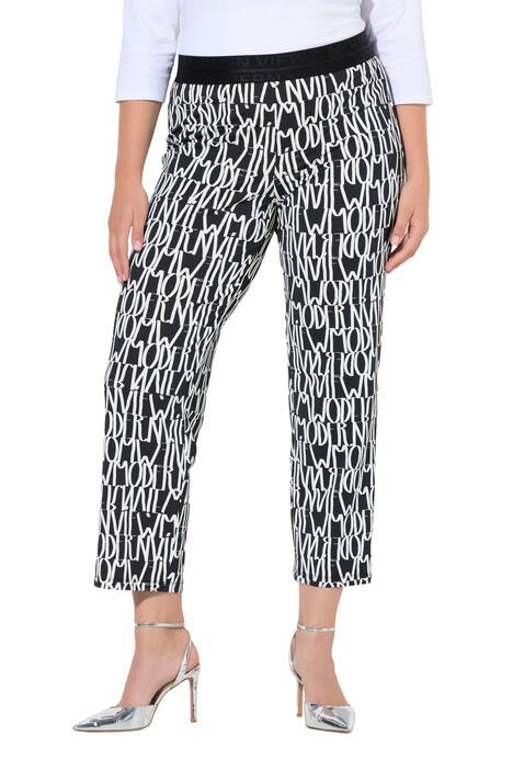 Žerzejové kalhoty Sienna, písmena, úzké nohavice, elastický pas