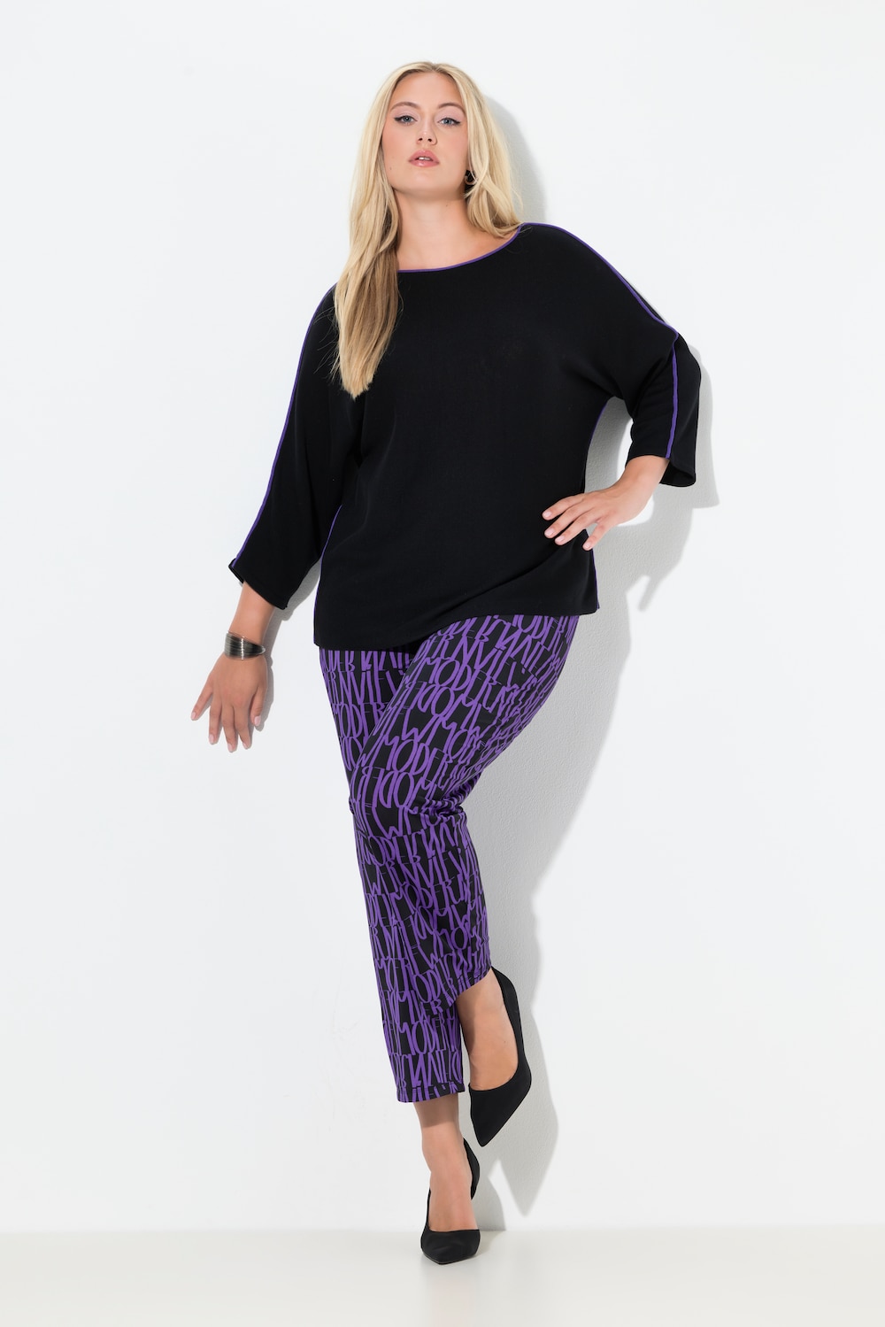 Jerseyhose Sienna, Buchstaben, schmales Bein, Elastikbund