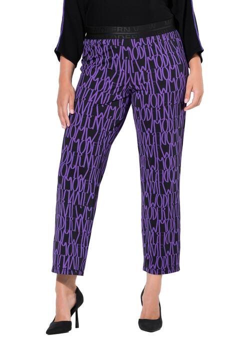 Žerzejové kalhoty Sienna, písmena, úzké nohavice, elastický pas