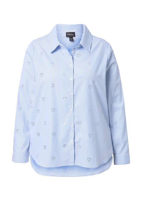 Košilová halenka, srdce, A střih, límeček, dlouhé rukávy