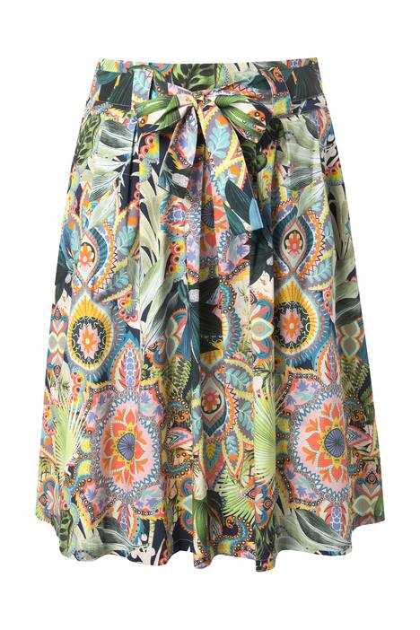 Midi skládaná sukně, A střih, komfortní pas