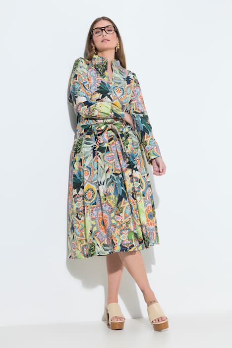 Midi-Faltenrock, A-Linie, Komfortbund