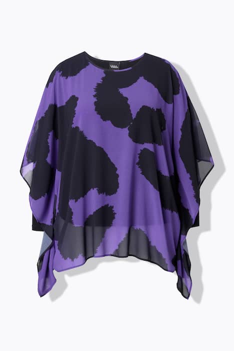 Tunika, Leomuster, doppellagig, Rundhals, 3/4-Arm