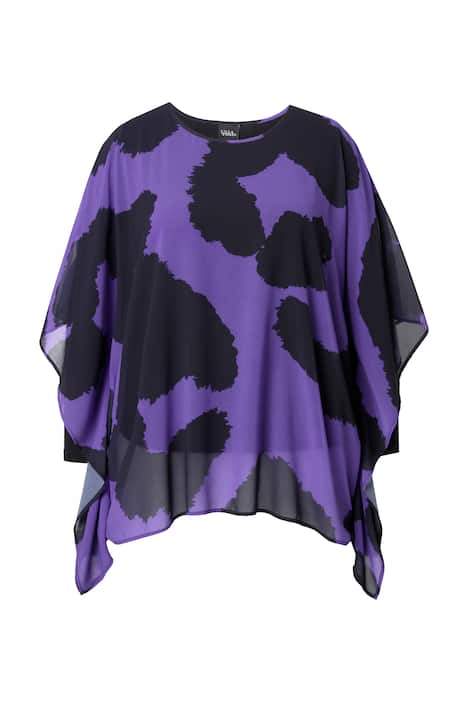 Tunika, leopardí vzor, dvouvrstvá, kulatý výstřih, 3/4 rukáv