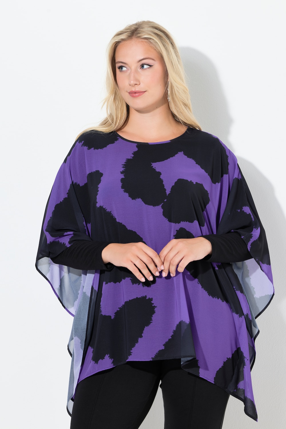 Große Größen Tunika, Damen, lila, Größe: 58/60, Polyester/Viskose, Ulla Popken