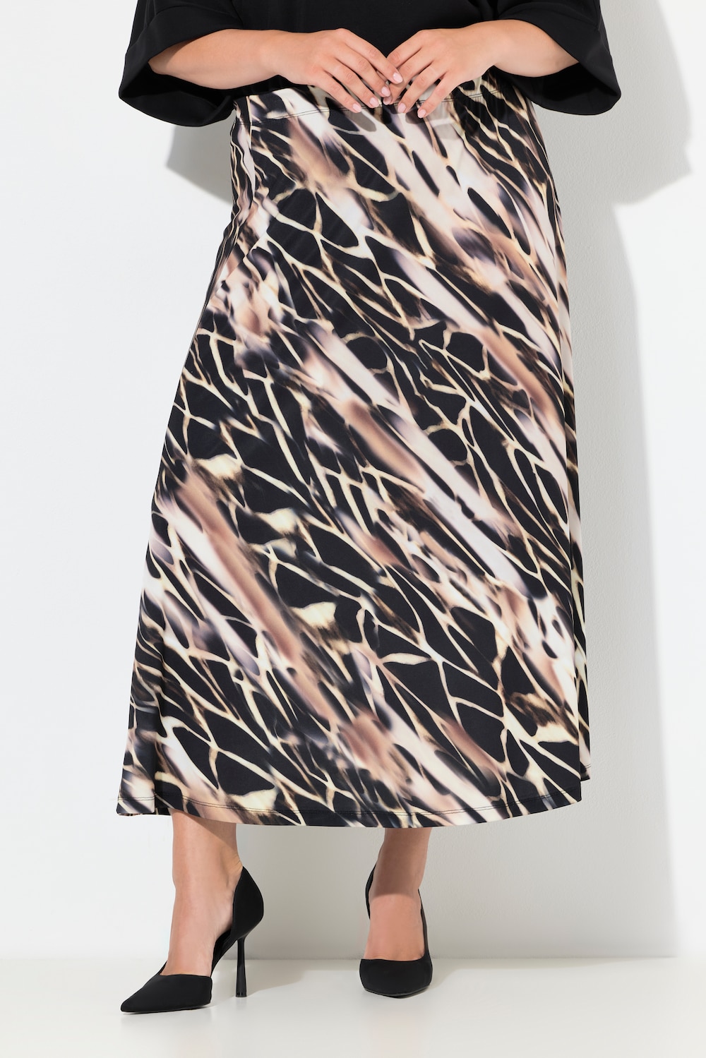 Große Größen Maxirock, Damen, braun, Größe: 46/48, Polyester, Ulla Popken