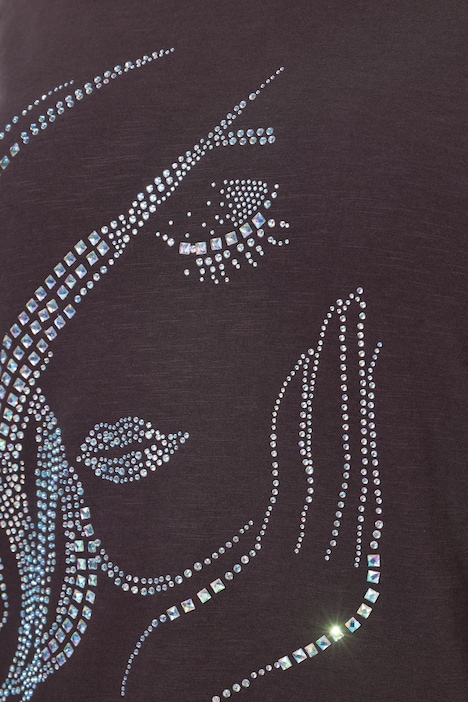 T-Shirt, Classic Fit, Frauen Glitzermotiv