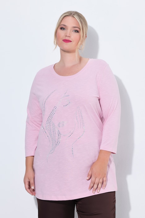 T-Shirt, Classic Fit, Frauen Glitzermotiv