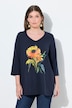 Shirt, Sonnenblume, A-Linie, V-Ausschnitt, 3/4-Arm