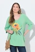 Shirt, Sonnenblume, A-Linie, V-Ausschnitt, 3/4-Arm