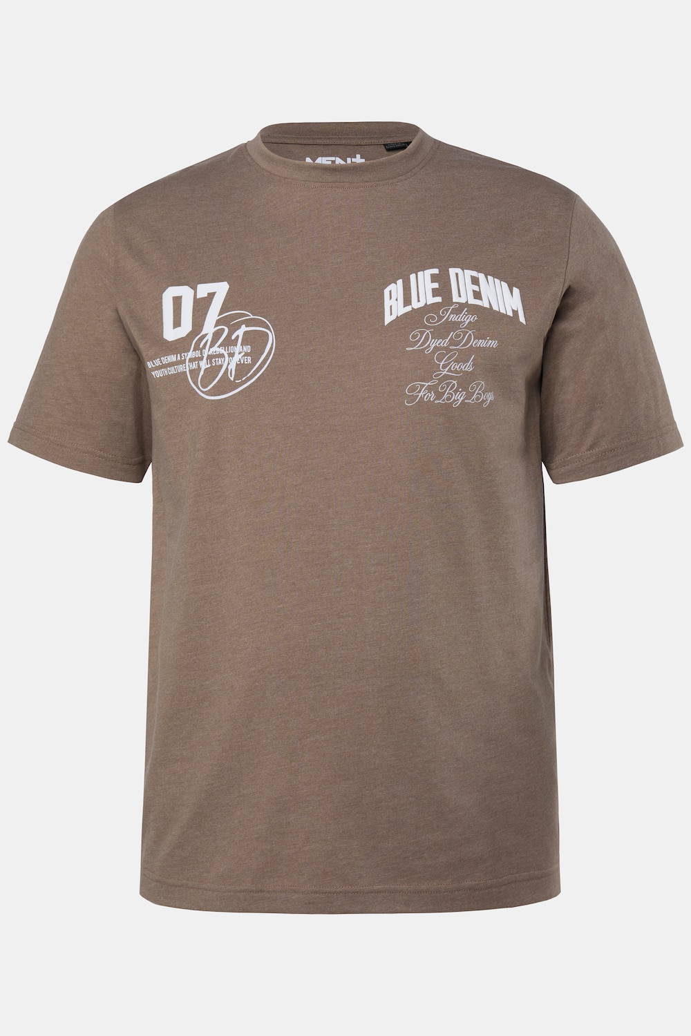 Men+ T-shirt, borstprint, korte mouwen, ronde hals, tot 8XL