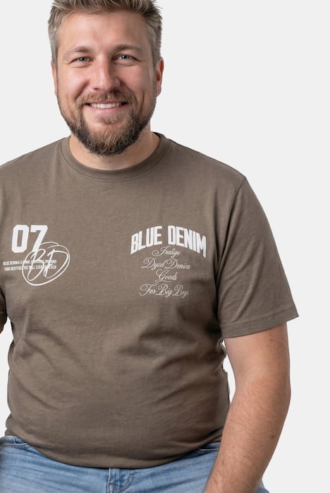 Men+ T-Shirt, Brustprint, Halbarm, Rundhals, bis 8 XL