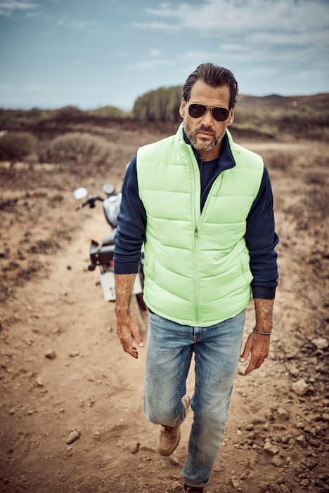 JP1880 Steppweste, Stehkragen, Zipper, Daunen-Look bis 7 XL