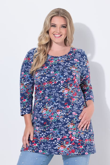 Longshirt, Minimalmuster, Glitzer-Statement