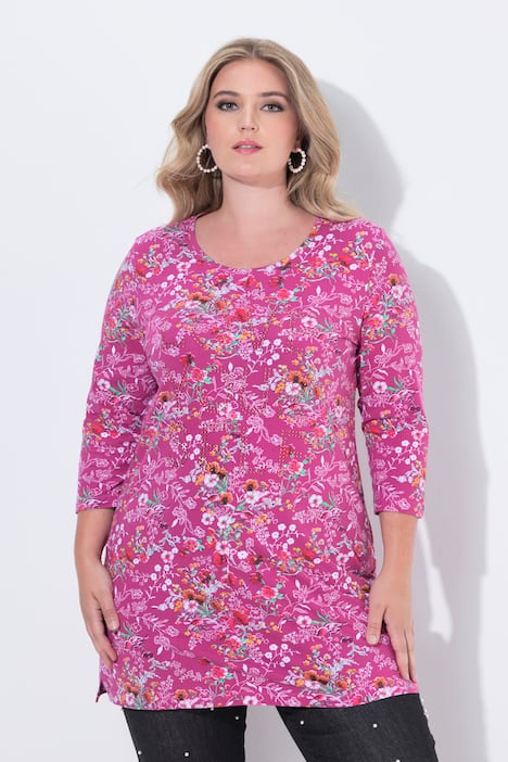 Longshirt, Minimalmuster, Glitzer-Statement
