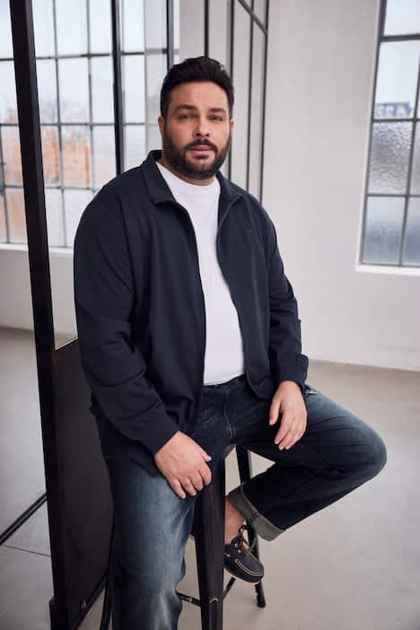 Boston Park sweatvest, opstaande kraag, rits, tot 84/86