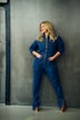 Long Sleeve Denim Jumpsuit