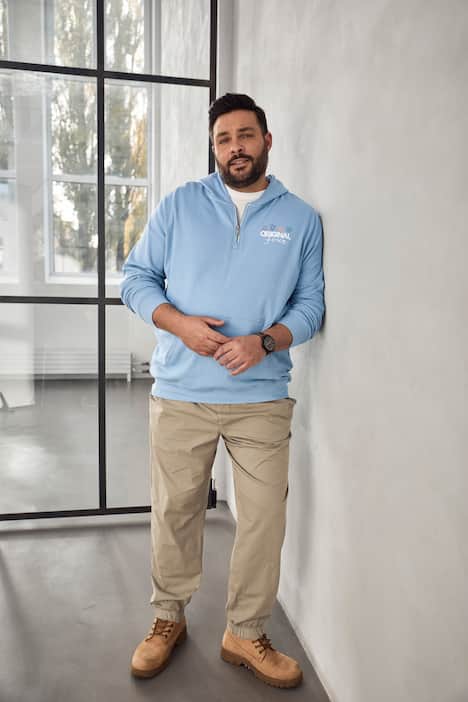 Men+ hoodie, capuchonsweater, rits, tot 8XL