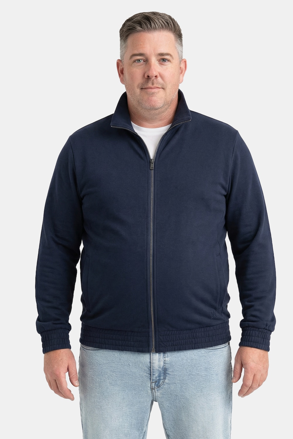 Men+ Sweatjacke, Stehkragen, Zipper, 2 Taschen, bis 8 XL