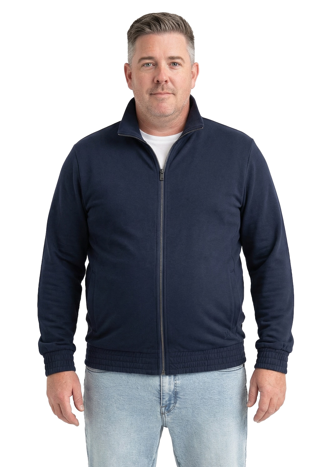 Stora storlekar Mjukisjacka, Her, blå, storlek: 3XL, Bomull, Men Plus