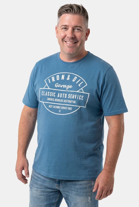 Men+ T-Shirts, 2er-Pack, Brustprint, Halbarm, Rundhals, bis 8 XL