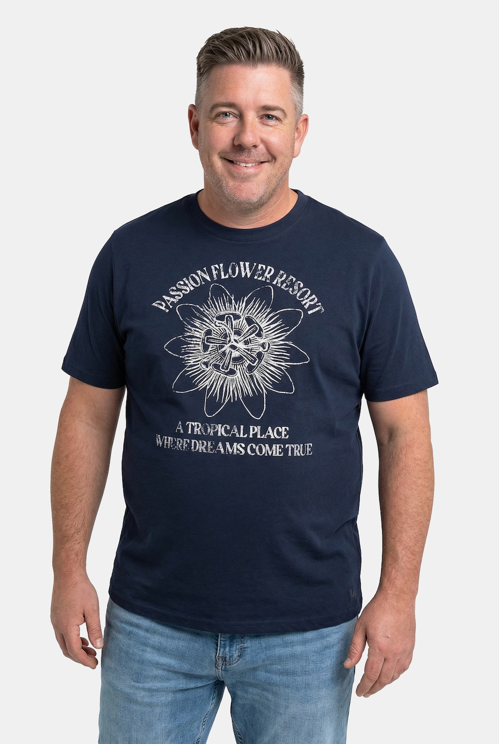 Men+ T-Shirts, 2er-Pack, Brustprint, Halbarm, Rundhals, bis 8 XL