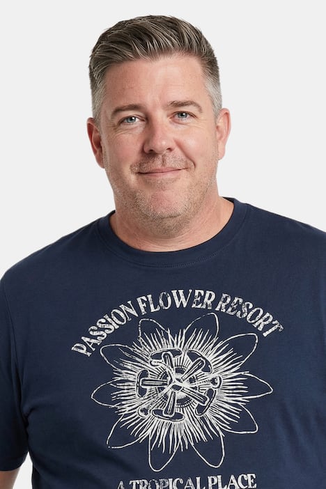 Men+ T-Shirts, 2er-Pack, Brustprint, Halbarm, Rundhals, bis 8 XL