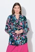 Tunique motif floral, encolure esprit tunique et manches longues