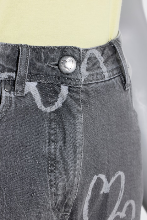 Mom-jeans, harten, wijde pijpen, comfortabele tailleband