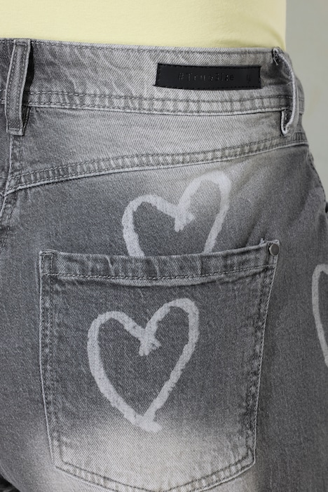 Mom-jeans, harten, wijde pijpen, comfortabele tailleband