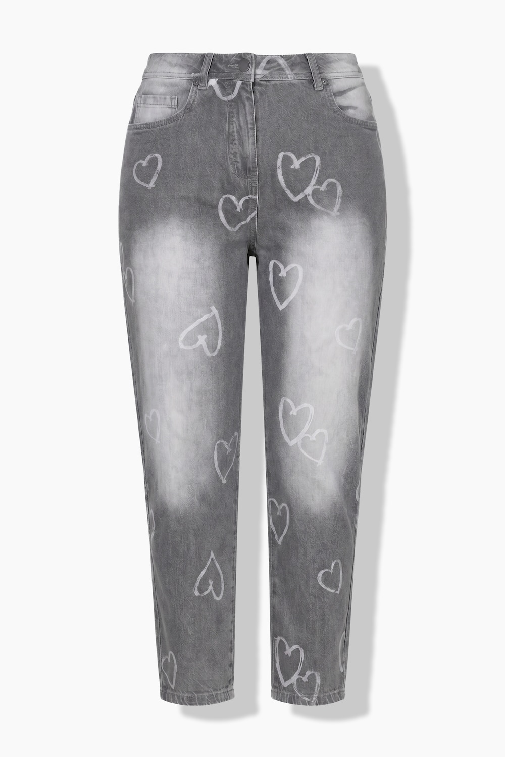 Mom-jeans, harten, wijde pijpen, comfortabele tailleband