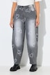 Mom-Jeans, Herzen, weites Bein, Komforbund