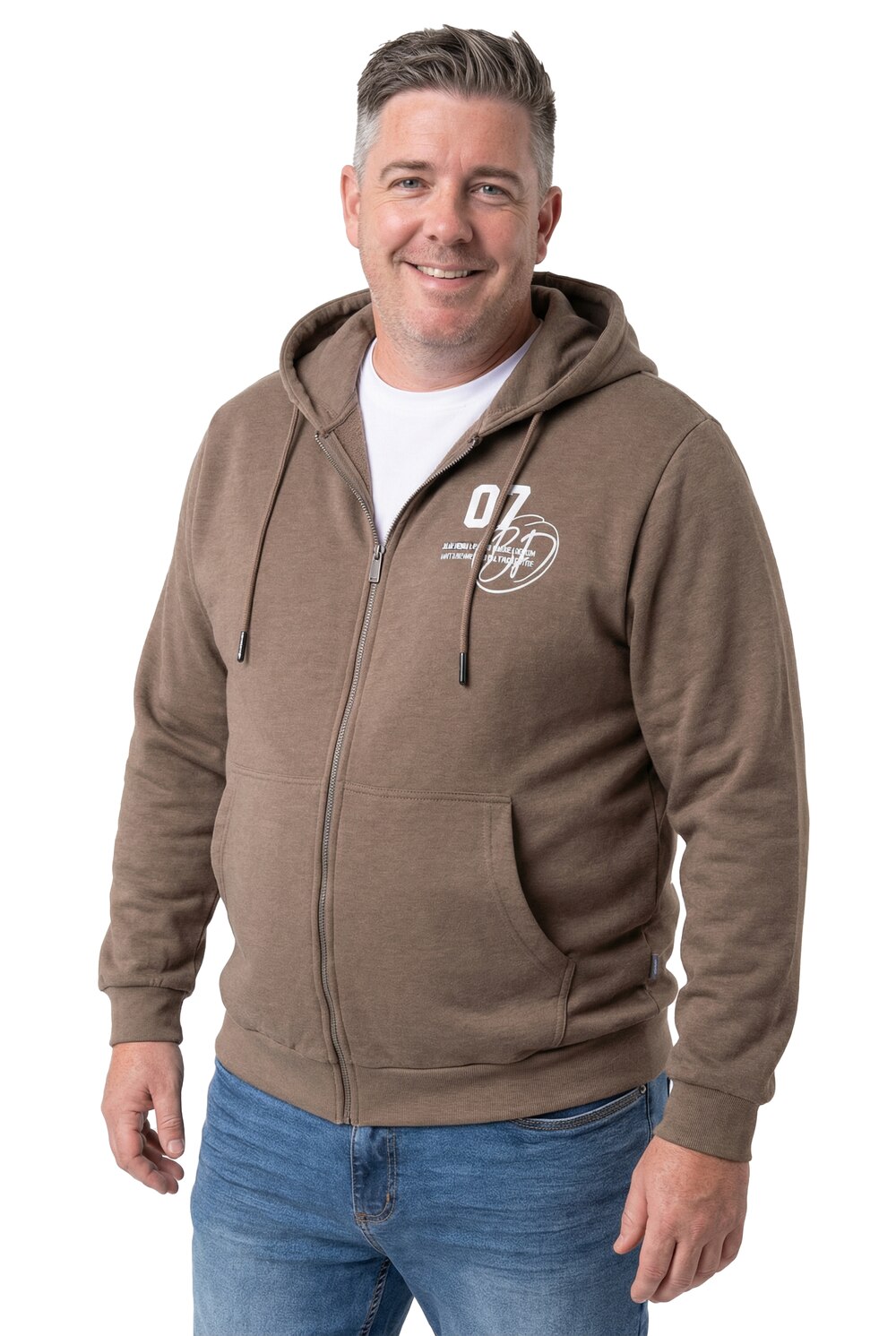 Stora storlekar Mjukisjacka, Her, brun, storlek: 8XL, Bomull/Polyester, Men Plus