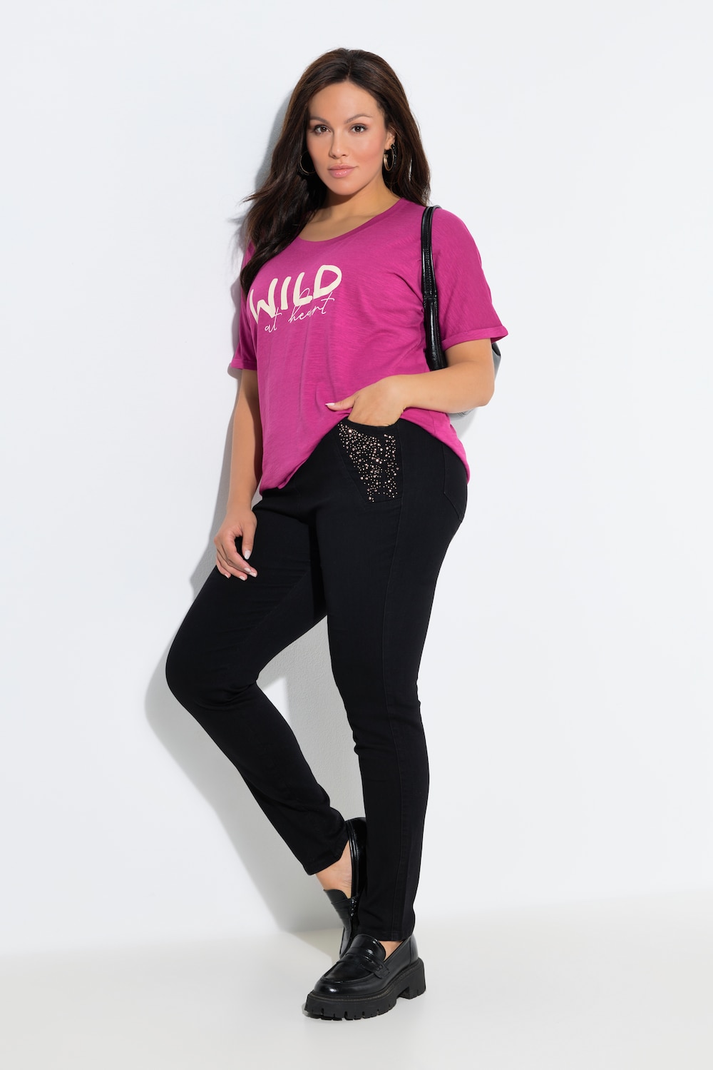 Jeggings Sienna, schmales Bein, Ziersteine, Elastikbund