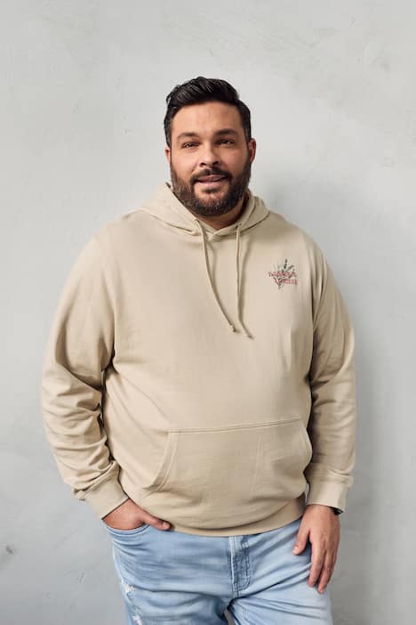 Men+ hoodie, capuchontrui, print op de achterkant, tot 8XL