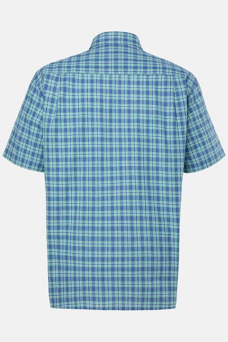 Boston Park ternet skjorte i hørlook, korte ærmer, Kent-krave, comfort fit, op til str. 8XL