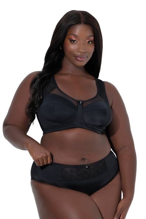 Odlehčující podprsenka, bez kostic, výšivka, košíčky B-G