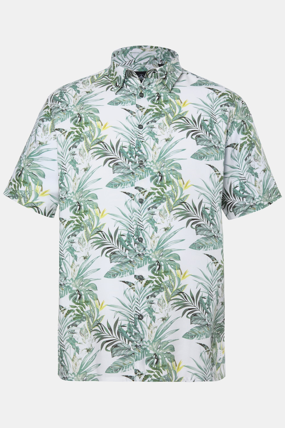 Boston Park overhemd van viscose, korte mouwen, kentkraag, bloemmotief, Comfort Fit, tot 8XL