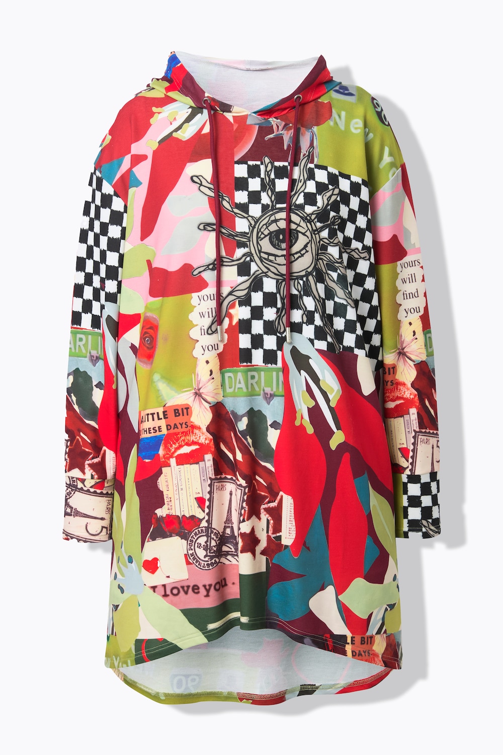 Hoodie, Oversize Fit, Patchmuster, Kapuze