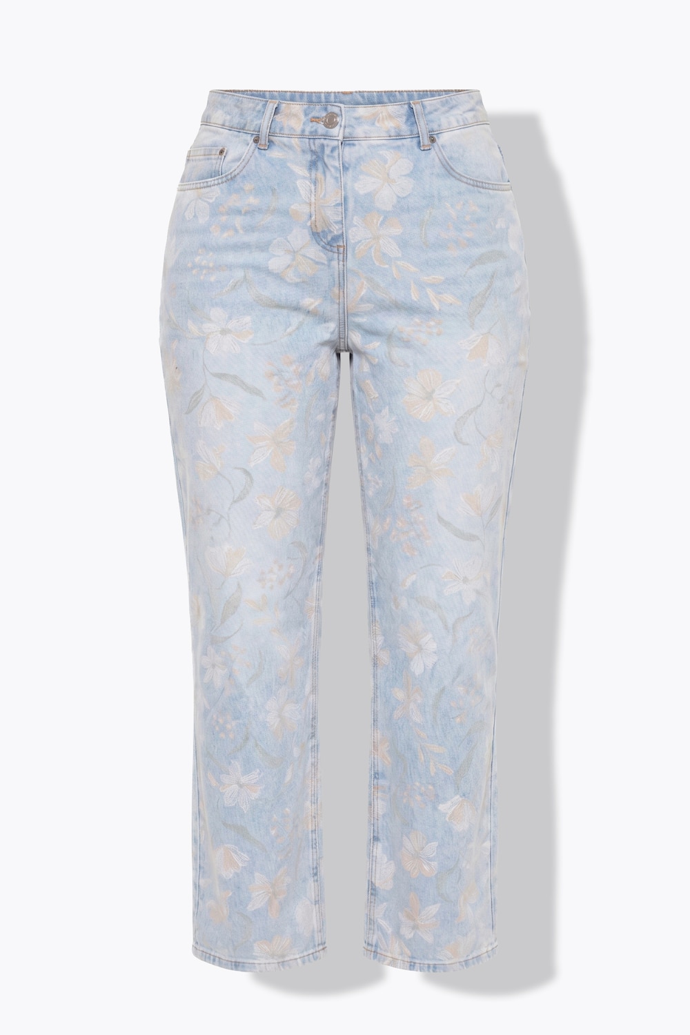 Jeans Mary, Blüten, weites, gerades Bein