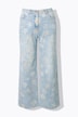 Dżinsy Mary, kwiaty, szerokie, proste nogawki