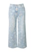 Džíny Mary, květy, široké, rovné nohavice