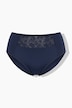 Culotte midi, empiècement brodé