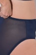 Culotte midi, empiècement brodé