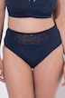 Culotte midi, empiècement brodé