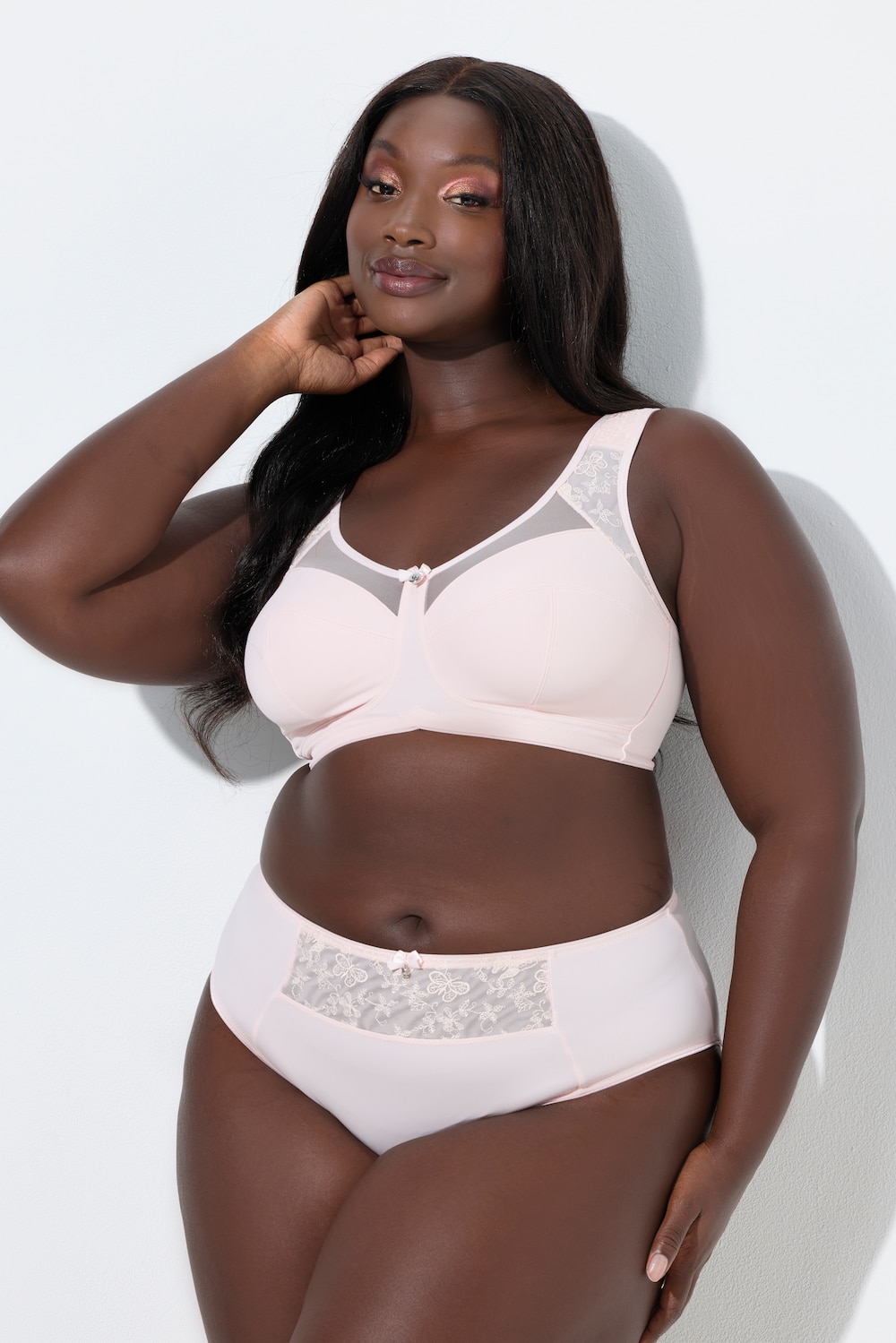 Große Größen Midislips, Damen, rosa, Größe: 42/44, Baumwolle/Synthetische Fasern/Elasthan, Ulla Popken