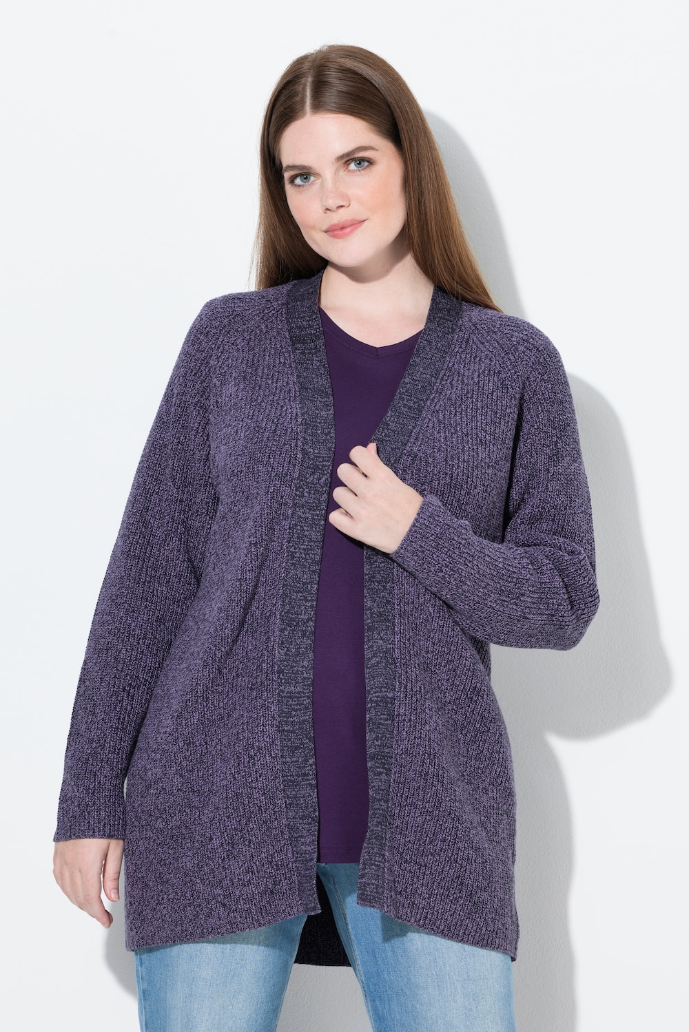 Thumbnail - Große Größen Strickjacke, Damen, blau, Größe: 54/56, Baumwolle, Ulla Popken