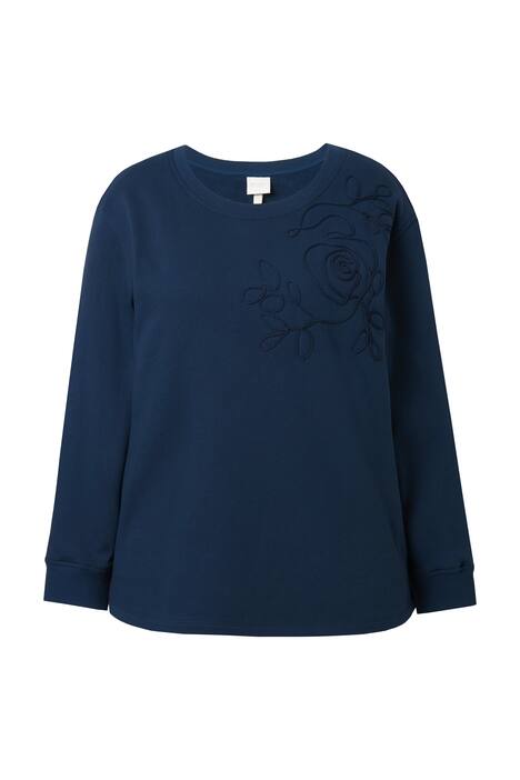 Mikina, výšivka, kulatý výstřih, dlouhé rukávy, bio-bavlna