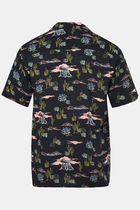 Men+ overhemd, korte mouwen, all-over patroon, Cubaanse kraag, Cuba Fit, tot 8XL