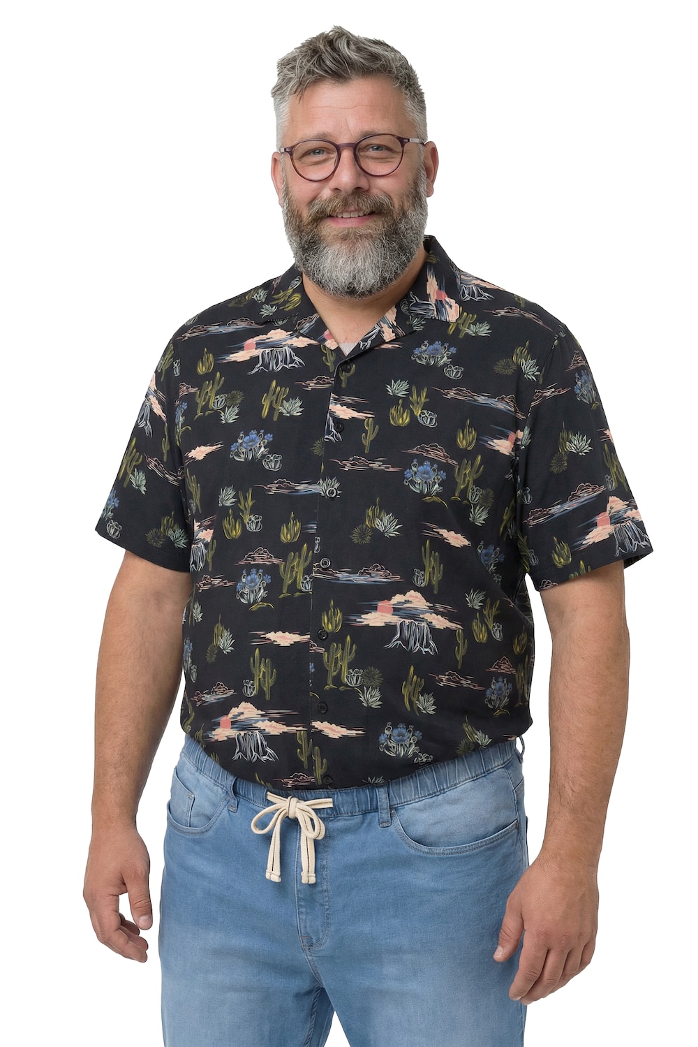 Stora storlekar Skjorta, Her, svart, storlek: 5XL, Viskos, Men Plus